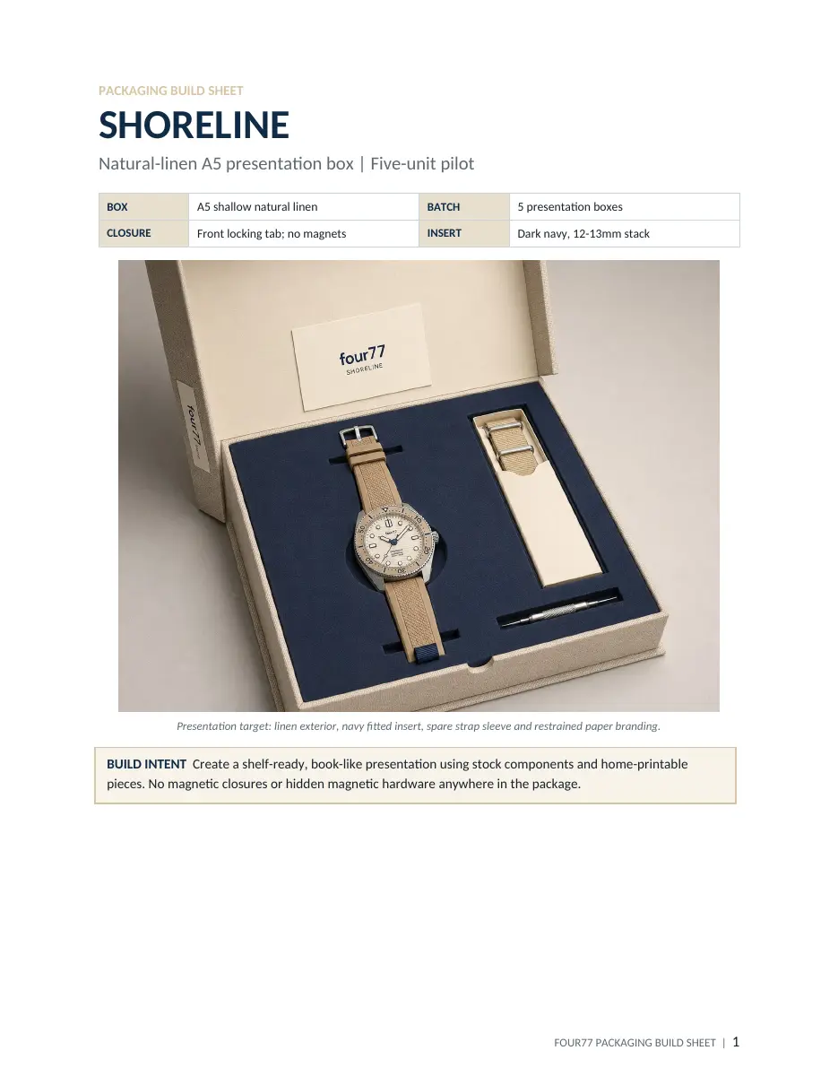 Natural linen Shoreline presentation box