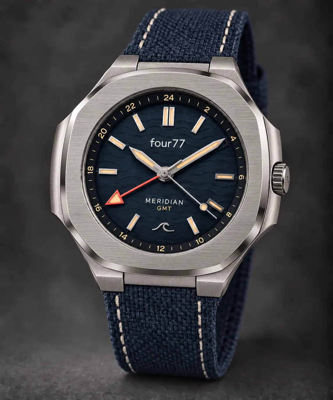 four77 Meridian Deep Current GMT watch