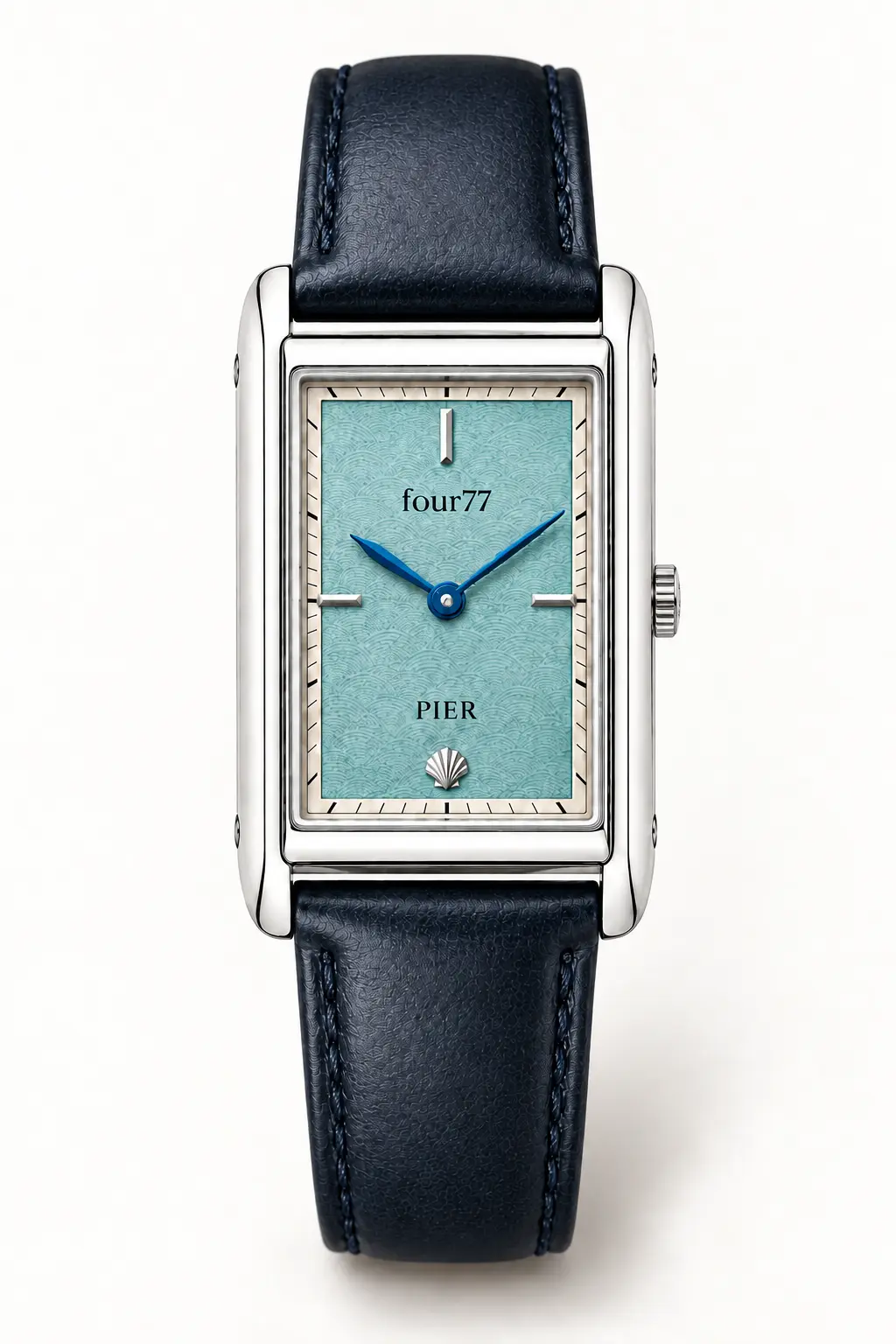 Front view of the four77 PIER Sea Glass watch